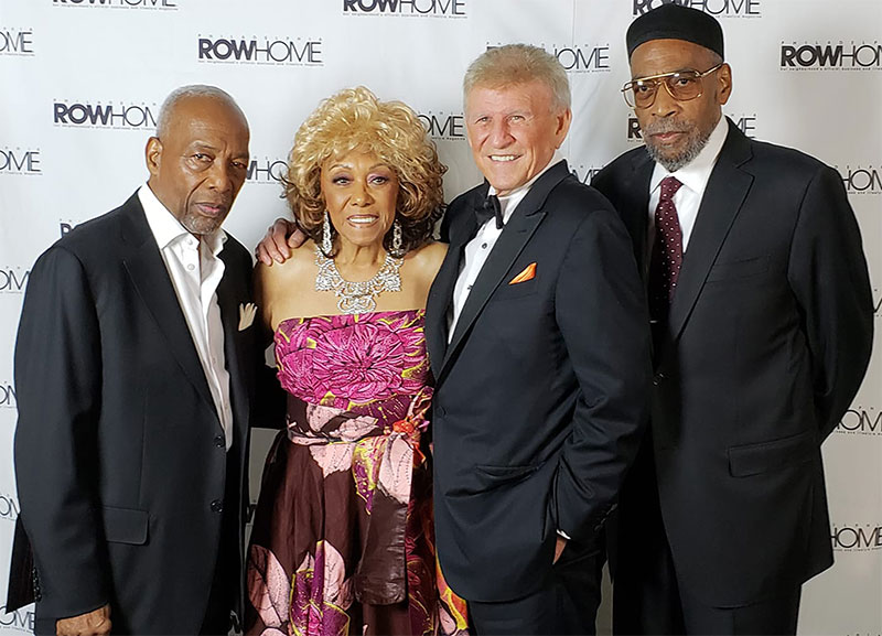 L-R: Leon Huff, Dee Dee Sharp, Bobby Rydell and Kenny Gamble reunite to share honors at the RowHome Magazine Blue Sapphire Awards. Credit: Randex Communications.