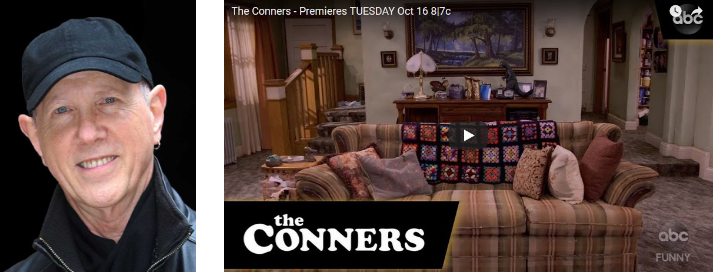 Jimmy Ryan of The Hit Men, left, and ABC's new teaser for The Conners, sans Roseanne.